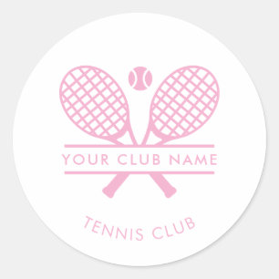 Sticker Rond Votre Nom Club Tennis Sport Joueurs N'importe quel