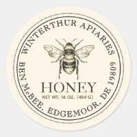 Votre nom ici Editable White Honey Jar Bee Étiquet