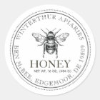 Votre nom ici Editable White Honey Jar Bee Étiquet