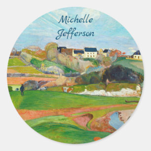 Sticker Rond Votre nom Impressionniste Peinture Pastorale Gaugu
