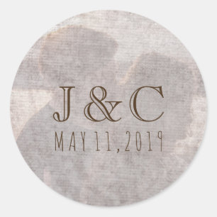 Sticker Rond Votre photo romantique, monographie et date