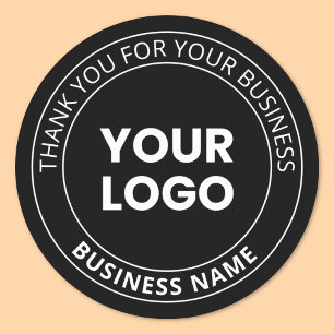 Sticker Rond Votre propre logo et message modifiable Merci