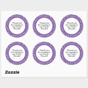 Sticker Rond Votre texte 45ème motif numérique aléatoire Viole