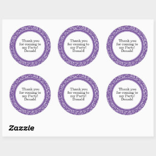 Sticker Rond Votre texte 55ème motif numérique aléatoire viole