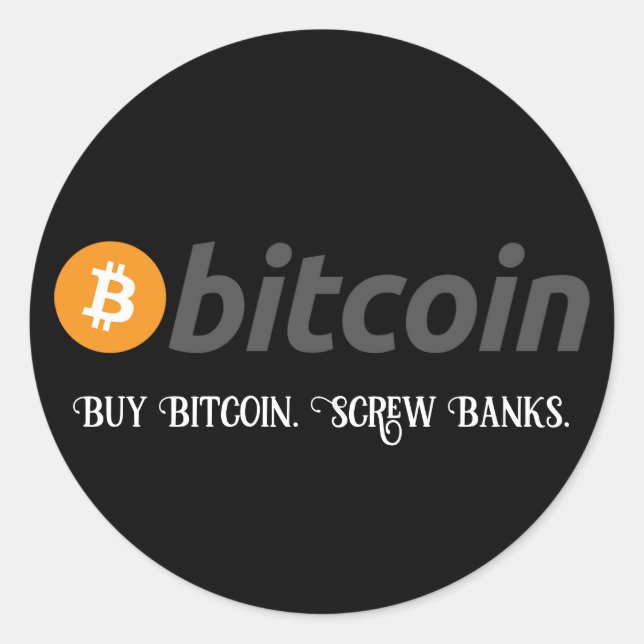 Sticker Rond Votre texte/couleur Acheter Bitcoin Bitcoin Faille (Devant)