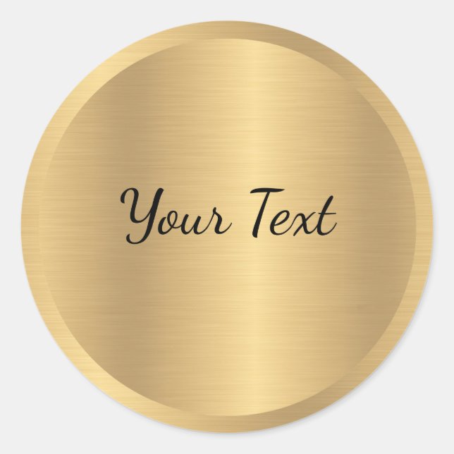 Sticker Rond Votre texte personnalisé Faux Gold Metallic Look M (Devant)