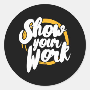 Sticker Rond Votre travail Mathématiques enseignant Mathématiqu