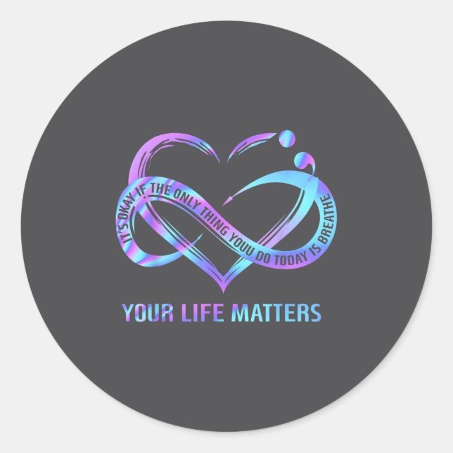 Sticker Rond Votre vie S Prévention du suicide Sensibilisation  (Devant)