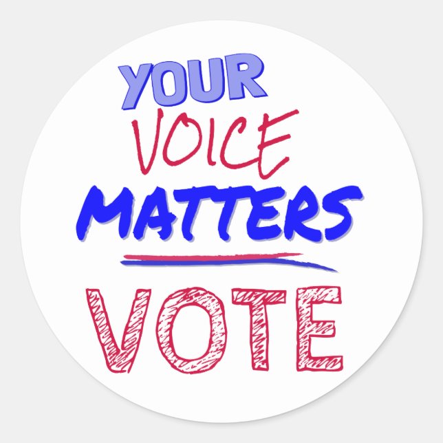 Sticker Rond Votre voix compte - VOTER (Devant)