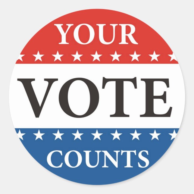 Sticker Rond votre vote compte les élections présidentielles am (Devant)