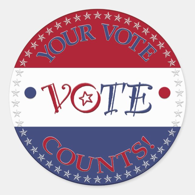 Sticker Rond Votre vote compte Script VOTE (Devant)