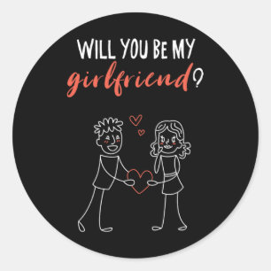 Sticker Rond Voulez-Vous Être Mon Ami Dans Ma Relation I I Lov