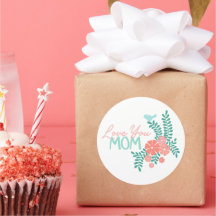 Vous aime maman calligraphie cadre floral