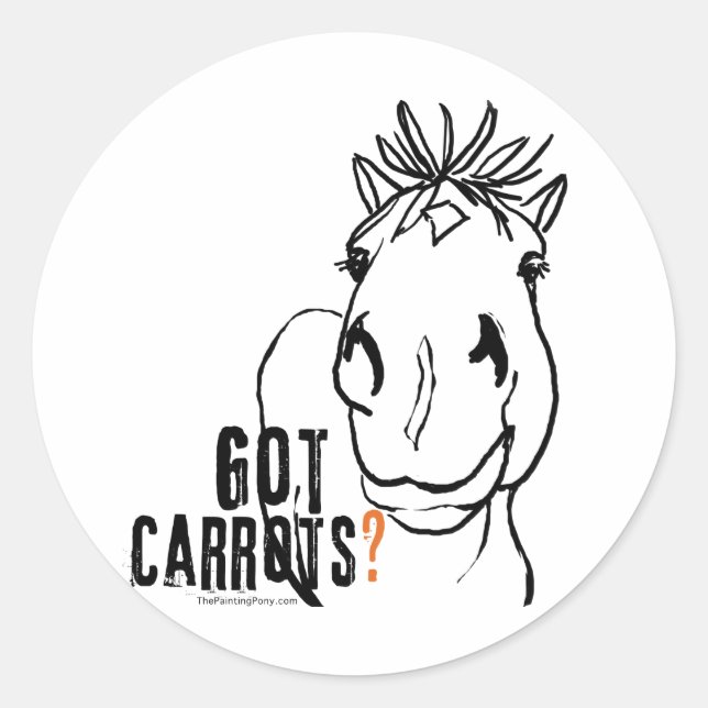 Sticker Rond Vous avez des carottes ? (Devant)
