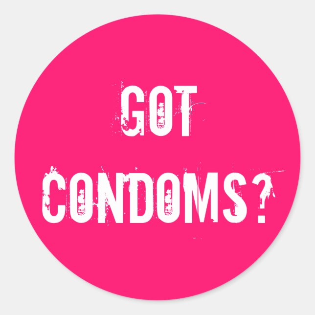 Sticker Rond Vous avez des préservatifs ? (Devant)
