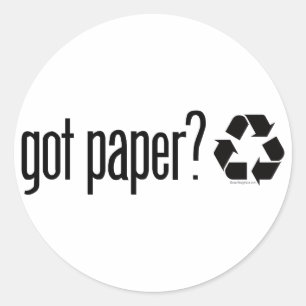 Sticker Rond vous avez du papier ? Panneau de recyclage