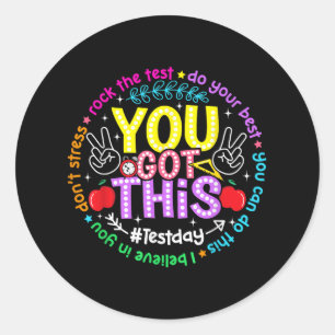 Sticker Rond Vous Avez Obtenu Ce Jour D'Essai Rock Test Faites 