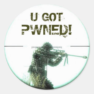 Sticker Rond Vous avez obtenu Pwned