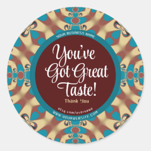 Sticker Rond Vous avez un Merci Turquoise Terme Grande Bouche