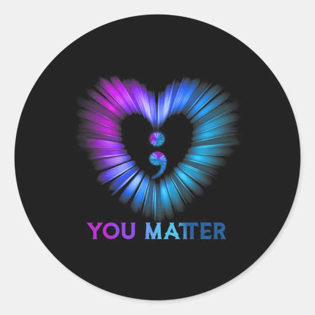 Sticker Rond Vous Comptez Sensibilisation Au Suicide Et Prévent (Devant)