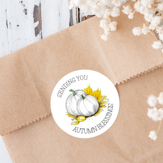 Sticker Rond Vous Envoyez Des Bénédictions D'Automne (Créateur téléchargé)