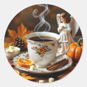Sticker Rond Vous Envoyez Des Bénédictions D'Automne   Jolie ch