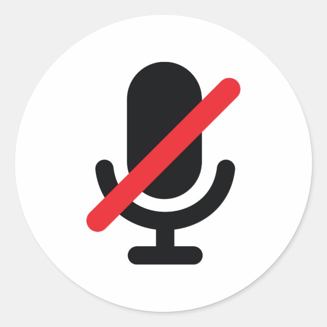 Sticker Rond Vous êtes au micro muet. (Devant)