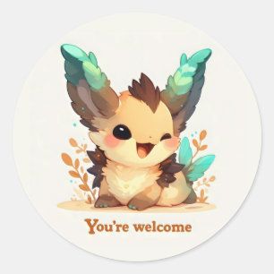 Sticker Rond Vous êtes Bienvenue Imaginaire Animal