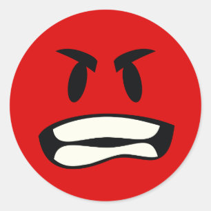 Sticker Rond Vous êtes fou ? L'émoticône de la rage