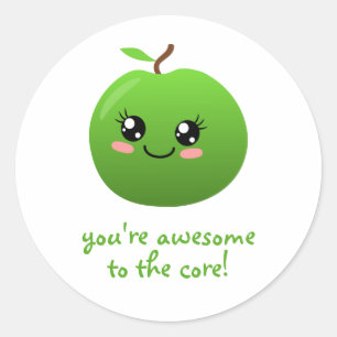 Sticker Rond vous êtes génial au coeur