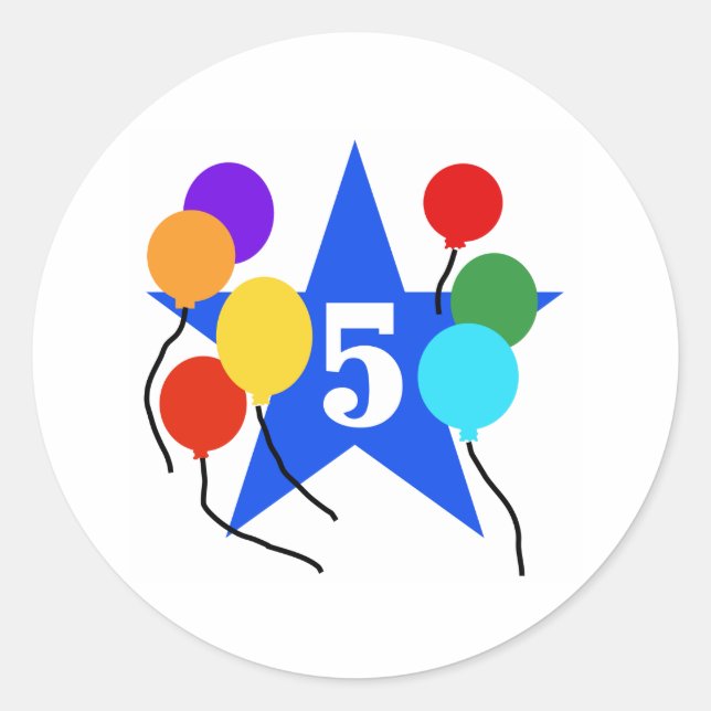 Sticker Rond Vous êtes le 5ème anniversaire de la Star (Devant)