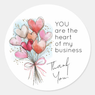 Sticker Rond Vous êtes le cœur de mon entreprise Merci