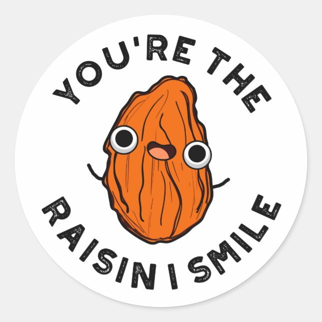 Sticker Rond Vous êtes le jeu de nourriture Raisin I Smile Funn (Devant)