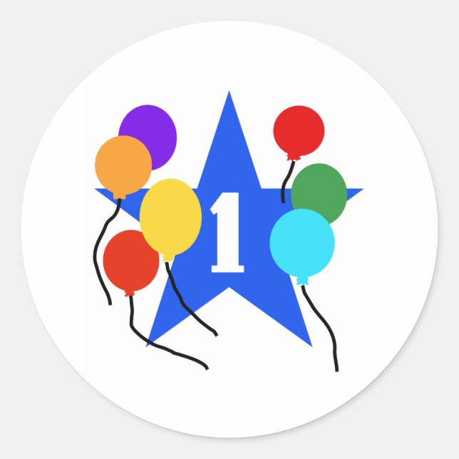 Sticker Rond Vous êtes le premier anniversaire de la Star (Devant)