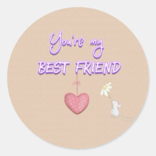 Sticker Rond Vous êtes ma meilleure amie Fleur de souris de co