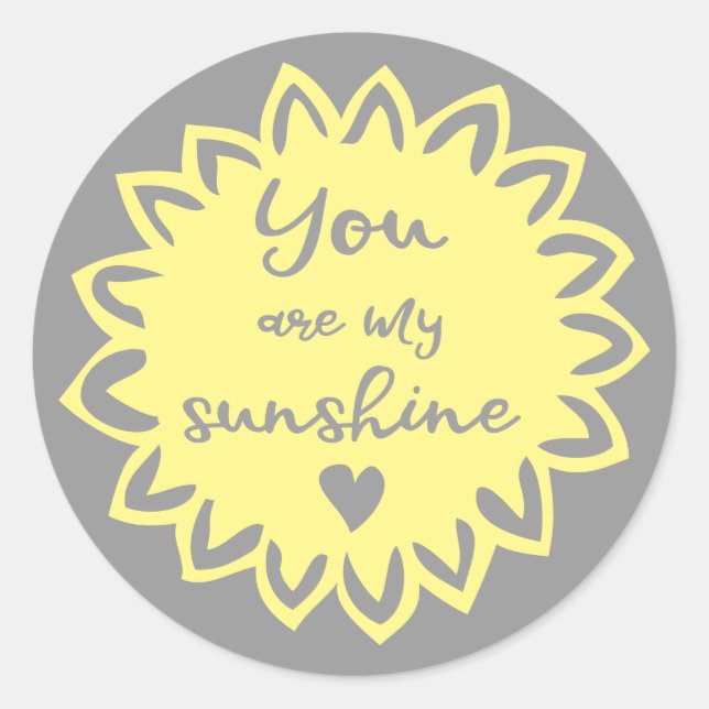 Sticker Rond Vous Êtes Mon Baby shower Chaud Sunshine (Devant)