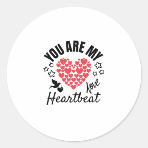 Sticker Rond Vous Êtes Mon Coeur Brise Design