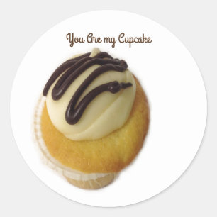 Sticker Rond Vous Êtes Mon Cupcake