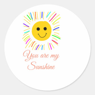 Sticker Rond vous êtes mon soleil jaune orange rayons de soleil