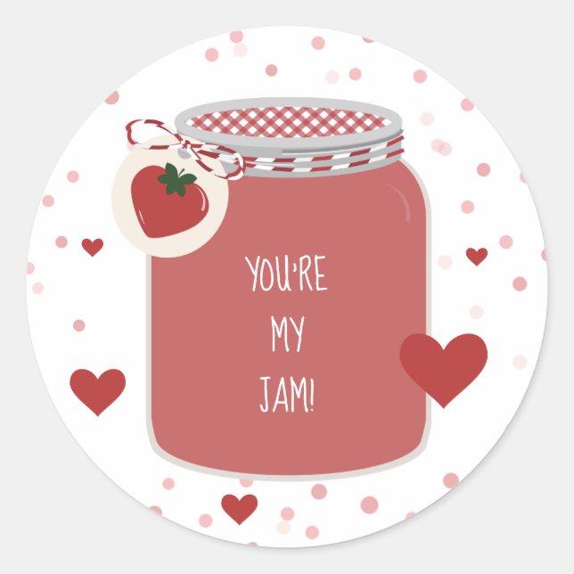 Sticker Rond Vous êtes My Jam Jar Kids Classroom Valentine (Devant)