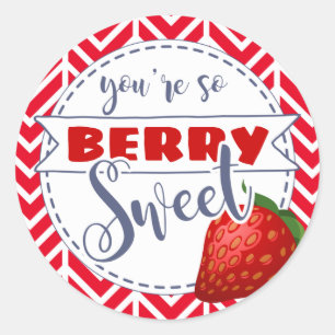 Sticker Rond vous êtes si berry sweet valentines cadeau de clas