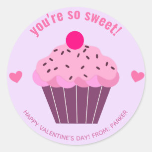 Sticker Rond Vous êtes si doux - Cute Cupcake Classroom Valent