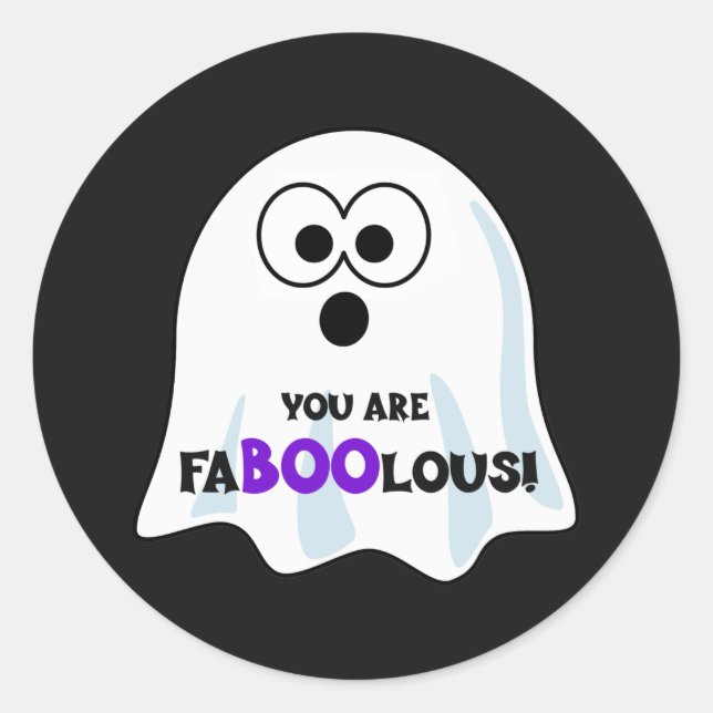 Sticker Rond Vous êtes un Fantôme de Halloween FaBOUlous (Devant)