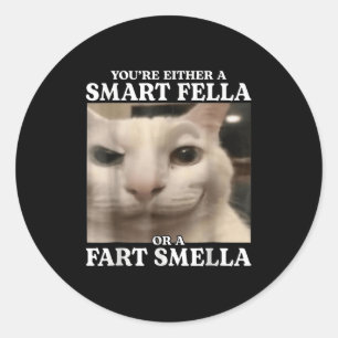 Sticker Rond Vous êtes un Fella intelligent ou un Fart Smella C