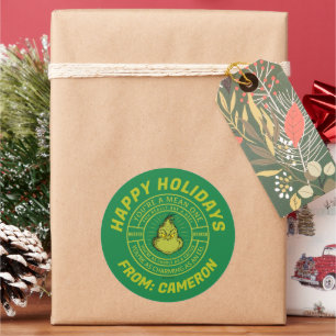 Sticker Rond Vous êtes un Grinch méchant Joyeux Noël
