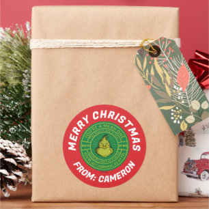 Sticker Rond Vous êtes un Grinch méchant Joyeux Noël