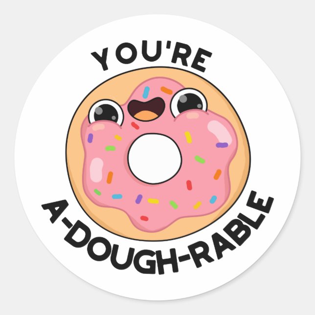 Sticker Rond Vous êtes un jeu de beignets amusant (Devant)