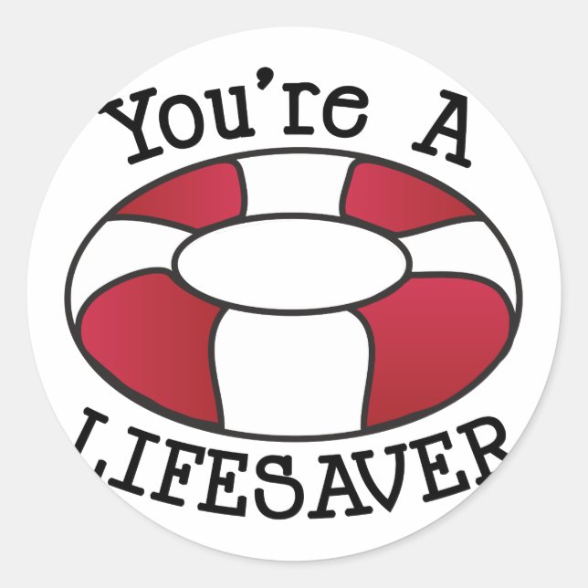 Sticker Rond Vous êtes un sauveteur (Devant)