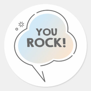 Sticker Rond Vous faites du rock conversation nuage émoji