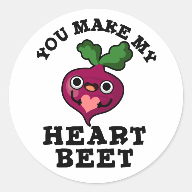 Sticker Rond Vous Faites Ma Beet Coeur Drôle Veggie Pun (Devant)